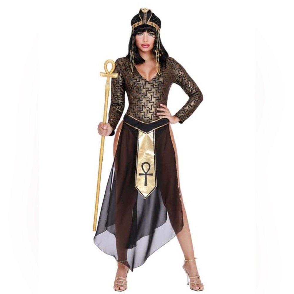 Egyptian Queen Costume with Gold Accents